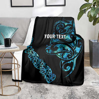 All Black Maori Tribal Tattoo Personalised Blanket Polynesian Style LT9 - Polynesian Pride