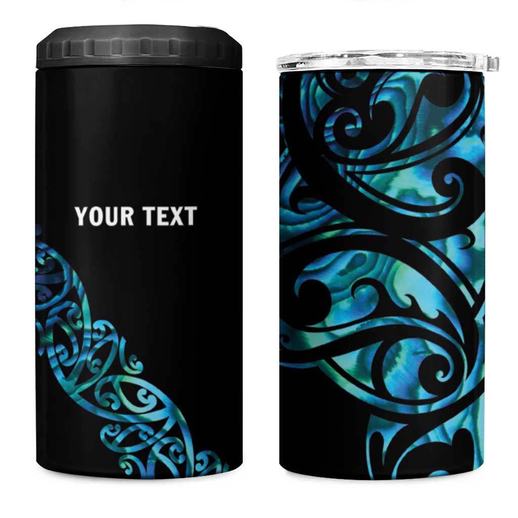 All Black Maori Tribal Tattoo Personalised 4 in 1 Can Cooler Tumbler Polynesian Style LT9 One Size: 16 oz Black - Polynesian Pride