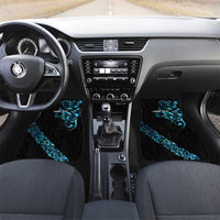 All Black Maori Tribal Tattoo Personalised Car Mats Polynesian Style LT9 Set 2pcs - Front Black - Polynesian Pride