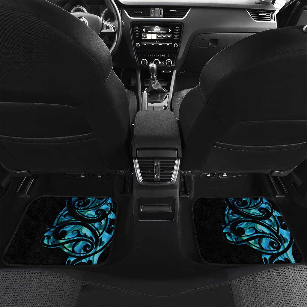 All Black Maori Tribal Tattoo Personalised Car Mats Polynesian Style LT9 Set 2pcs - Back Black - Polynesian Pride