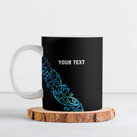 All Black Maori Tribal Tattoo Personalised Ceramic Mug Polynesian Style - Polynesian Pride