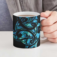 All Black Maori Tribal Tattoo Personalised Ceramic Mug Polynesian Style - Polynesian Pride