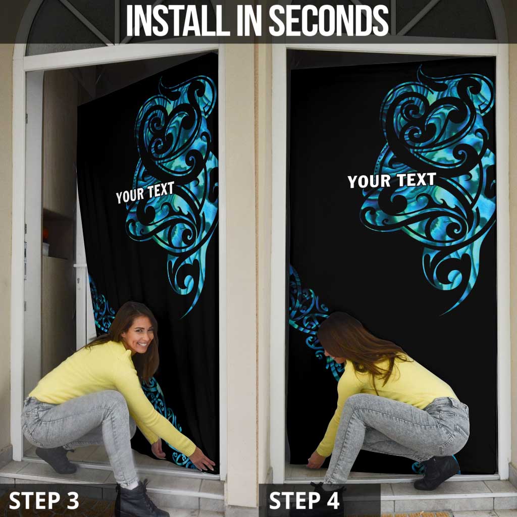 All Black Maori Tribal Tattoo Personalised Door Cover Polynesian Style - Polynesian Pride