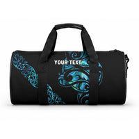 All Black Maori Tribal Tattoo Personalised Duffle Bag Polynesian Style