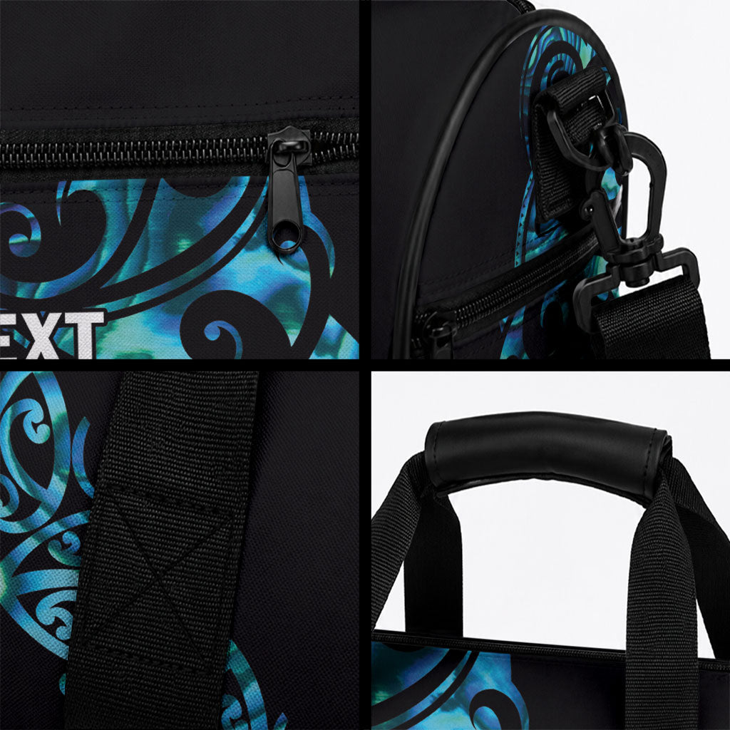 All Black Maori Tribal Tattoo Personalised Duffle Bag Polynesian Style