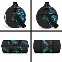 All Black Maori Tribal Tattoo Personalised Duffle Bag Polynesian Style