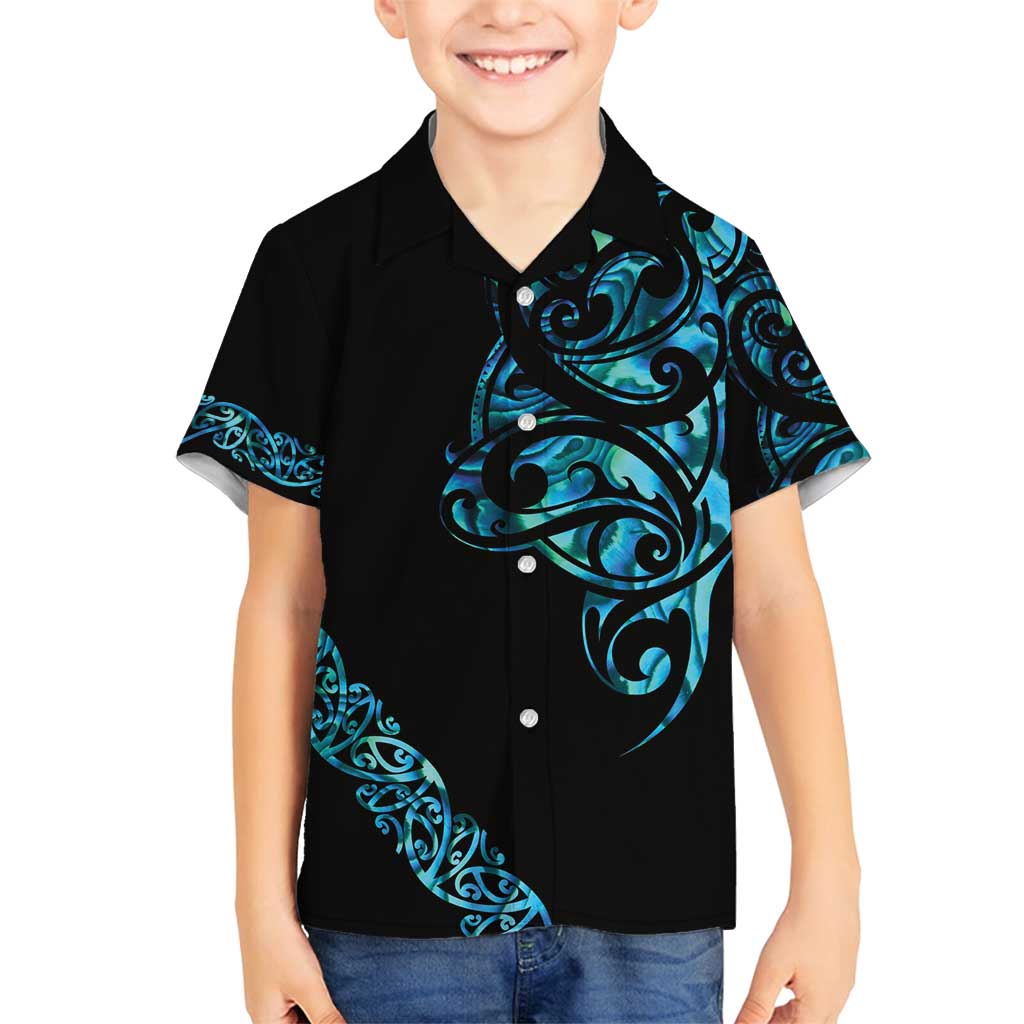 All Black Maori Tribal Tattoo Personalised Family Matching Long Sleeve Bodycon Dress and Hawaiian Shirt Polynesian Style