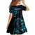 All Black Maori Tribal Tattoo Personalised Family Matching Off The Shoulder Long Sleeve Dress and Hawaiian Shirt Polynesian Style