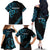 All Black Maori Tribal Tattoo Personalised Family Matching Off The Shoulder Long Sleeve Dress and Hawaiian Shirt Polynesian Style