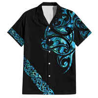 All Black Maori Tribal Tattoo Personalised Family Matching Off The Shoulder Long Sleeve Dress and Hawaiian Shirt Polynesian Style