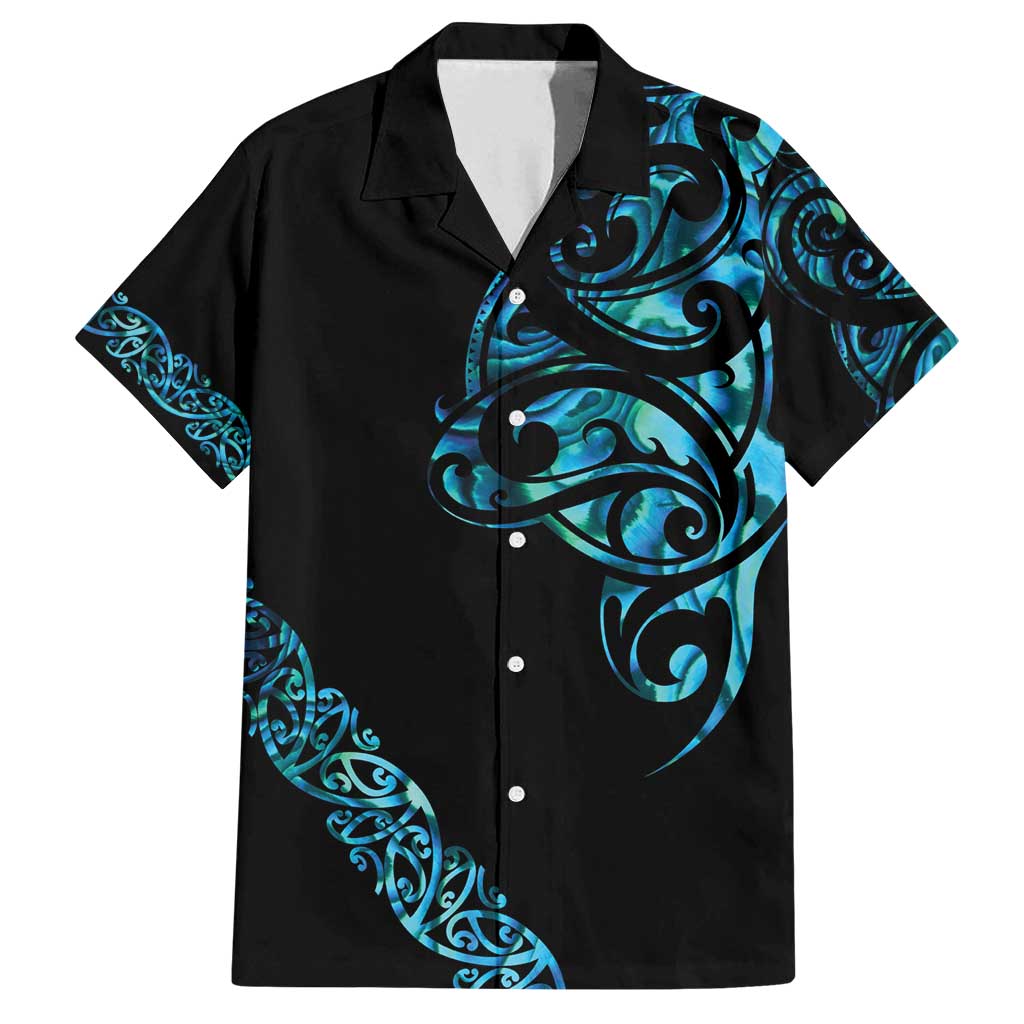 All Black Maori Tribal Tattoo Personalised Family Matching Off Shoulder Short Dress and Hawaiian Shirt Polynesian Style