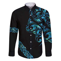 All Black Maori Tribal Tattoo Personalised Family Matching Short Sleeve Bodycon Dress and Hawaiian Shirt Polynesian Style