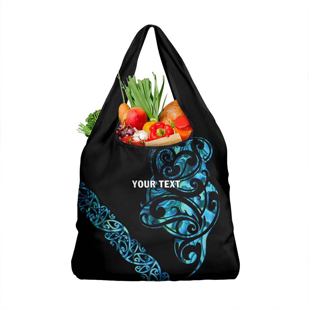 All Black Maori Tribal Tattoo Personalised Grocery Bag Polynesian Style LT9 1-pack One Size Black - Polynesian Pride