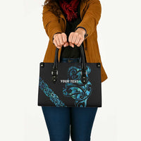 All Black Maori Tribal Tattoo Personalised Leather Bag Polynesian Style - Polynesian Pride