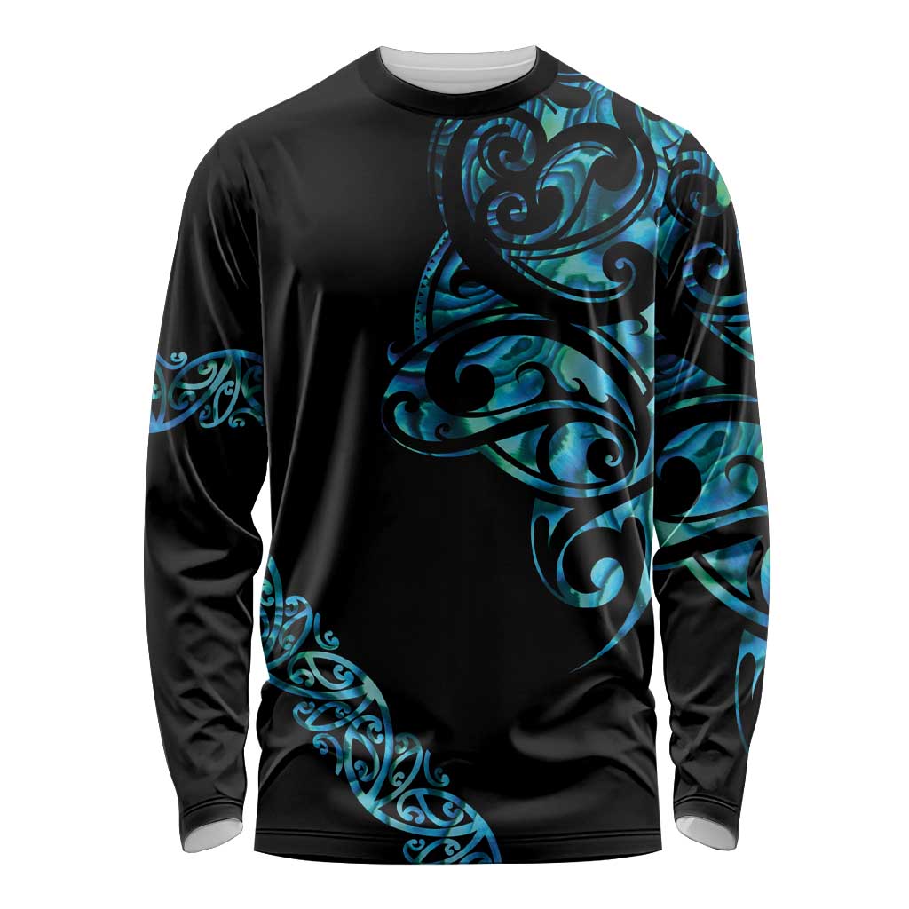 All Black Maori Tribal Tattoo Personalised Long Sleeve Shirt Polynesian Style LT9 Unisex Black - Polynesian Pride