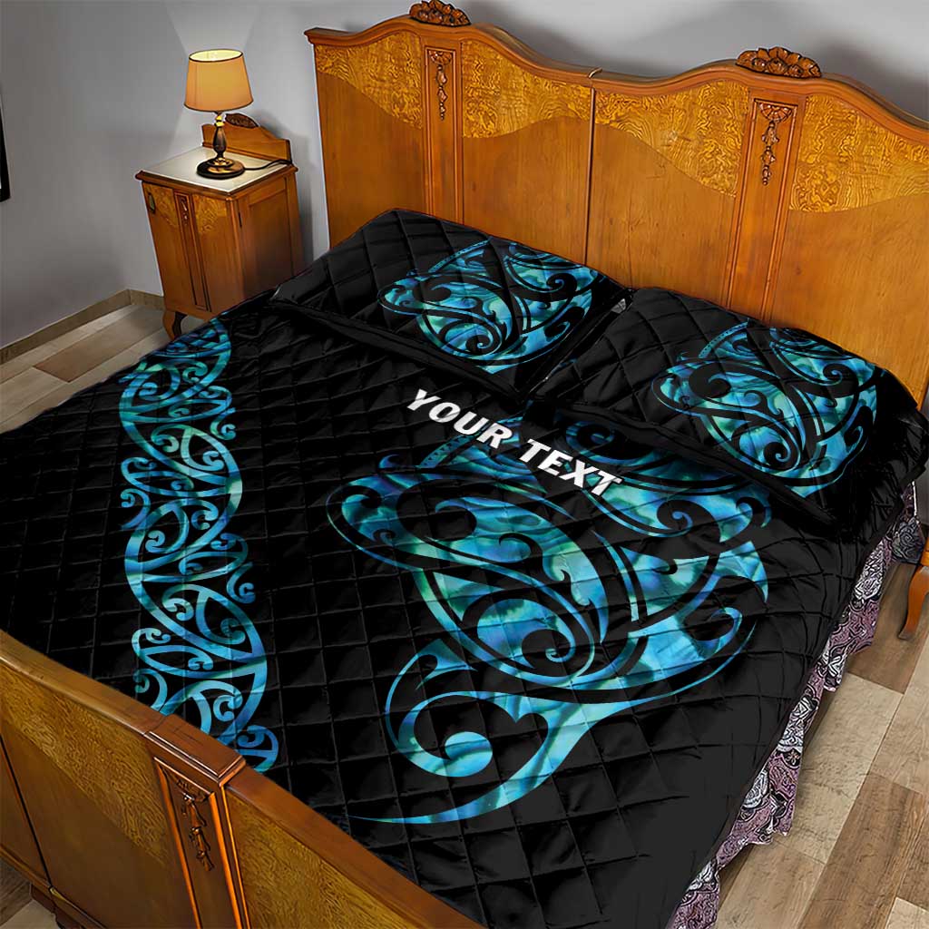All Black Maori Tribal Tattoo Personalised Quilt Bed Set Polynesian Style