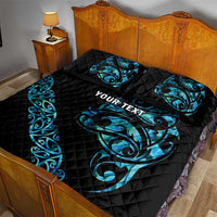 All Black Maori Tribal Tattoo Personalised Quilt Bed Set Polynesian Style