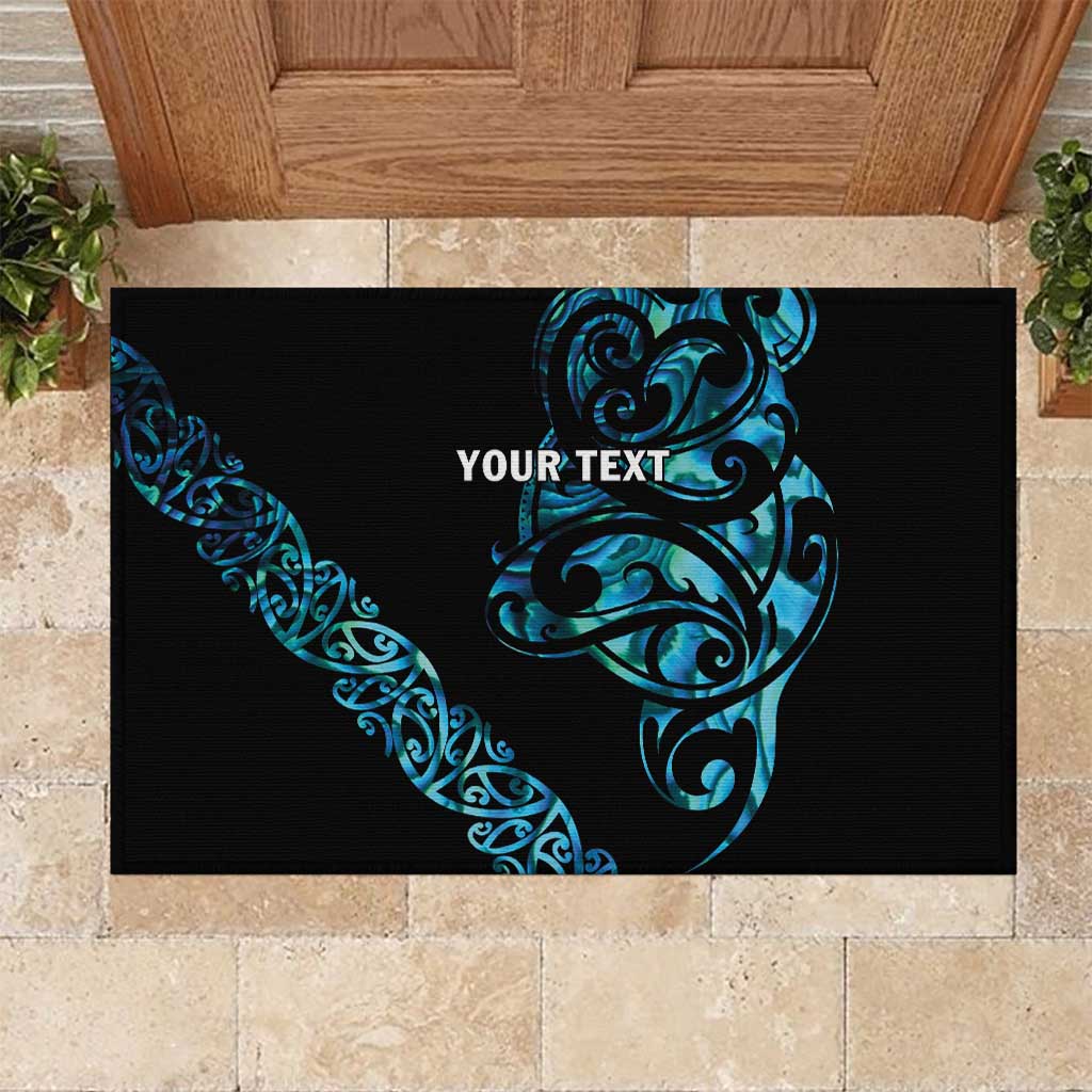All Black Maori Tribal Tattoo Personalised Rubber Doormat Polynesian Style LT9 Black - Polynesian Pride