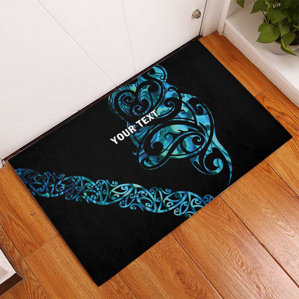 All Black Maori Tribal Tattoo Personalised Rubber Doormat Polynesian Style LT9 - Polynesian Pride