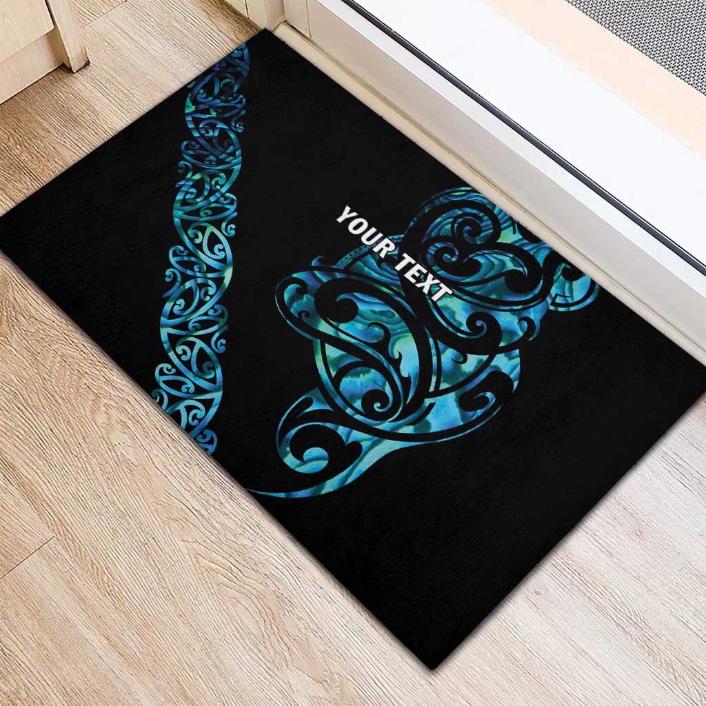 All Black Maori Tribal Tattoo Personalised Rubber Doormat Polynesian Style LT9 - Polynesian Pride
