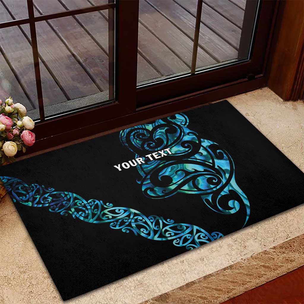 All Black Maori Tribal Tattoo Personalised Rubber Doormat Polynesian Style LT9 - Polynesian Pride
