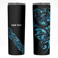 All Black Maori Tribal Tattoo Personalised Skinny Tumbler Polynesian Style LT9 Black - Polynesian Pride