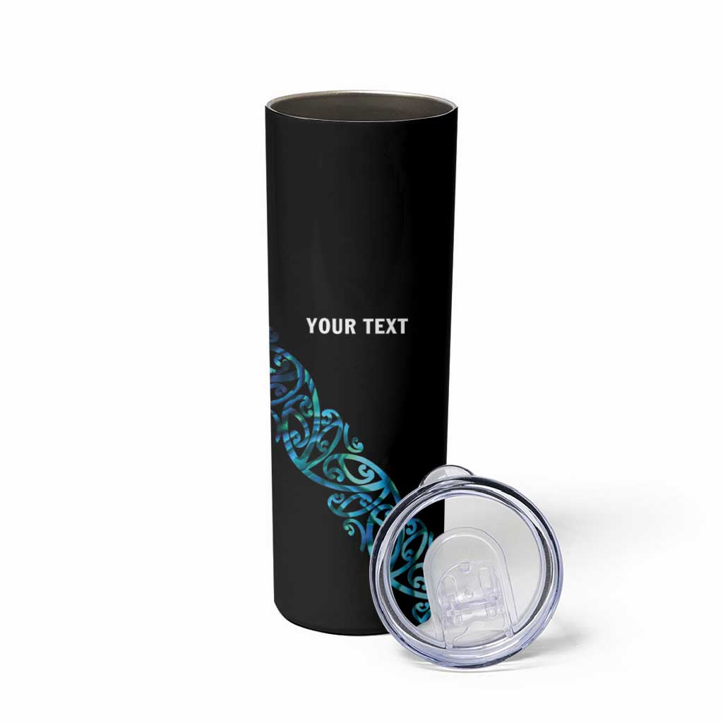 All Black Maori Tribal Tattoo Personalised Skinny Tumbler Polynesian Style LT9 - Polynesian Pride