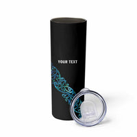 All Black Maori Tribal Tattoo Personalised Skinny Tumbler Polynesian Style LT9 - Polynesian Pride