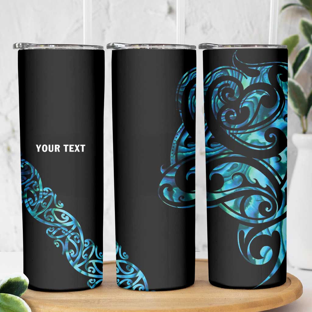 All Black Maori Tribal Tattoo Personalised Skinny Tumbler Polynesian Style LT9 - Polynesian Pride