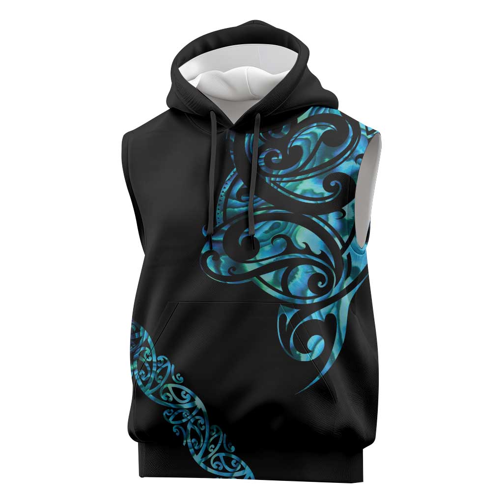 All Black Maori Tribal Tattoo Personalised Sleeveless Hoodie Polynesian Style - Polynesian Pride