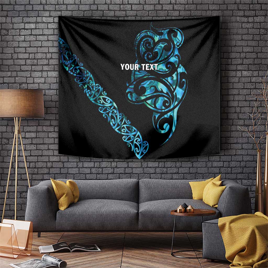 All Black Maori Tribal Tattoo Personalised Tapestry Polynesian Style