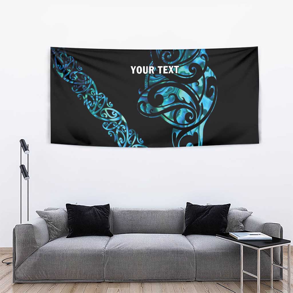 All Black Maori Tribal Tattoo Personalised Tapestry Polynesian Style