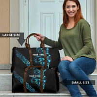 All Black Maori Tribal Tattoo Personalised Travel Bag Polynesian Style - Polynesian Pride