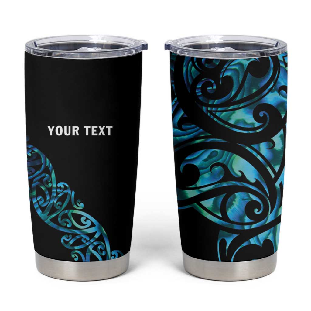 All Black Maori Tribal Tattoo Personalised Tumbler Cup Polynesian Style LT9 Black - Polynesian Pride
