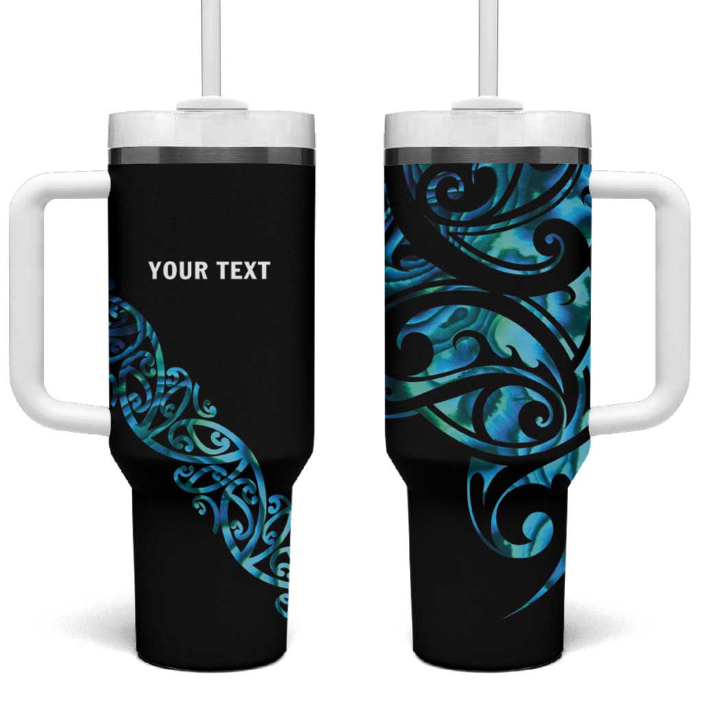 All Black Maori Tribal Tattoo Personalised Tumbler With Handle Polynesian Style LT9 One Size: 40 oz Black - Polynesian Pride
