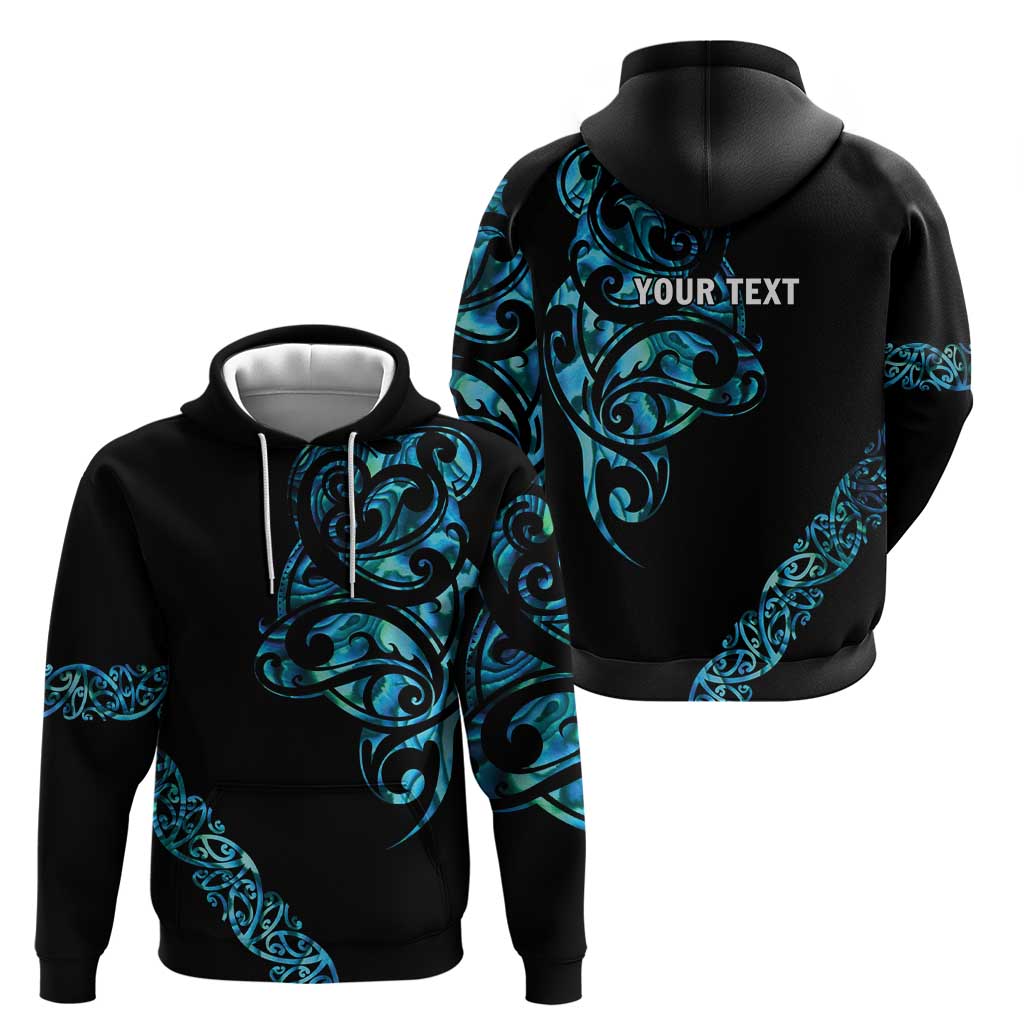All Black Maori Tribal Tattoo Personalised Zip Hoodie Polynesian Style