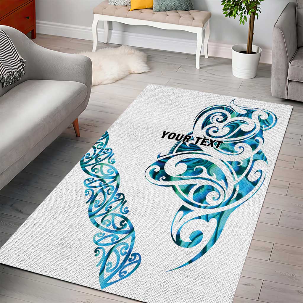 All White Maori Tribal Tattoo Personalised Area Rug Polynesian Style LT9 - Polynesian Pride