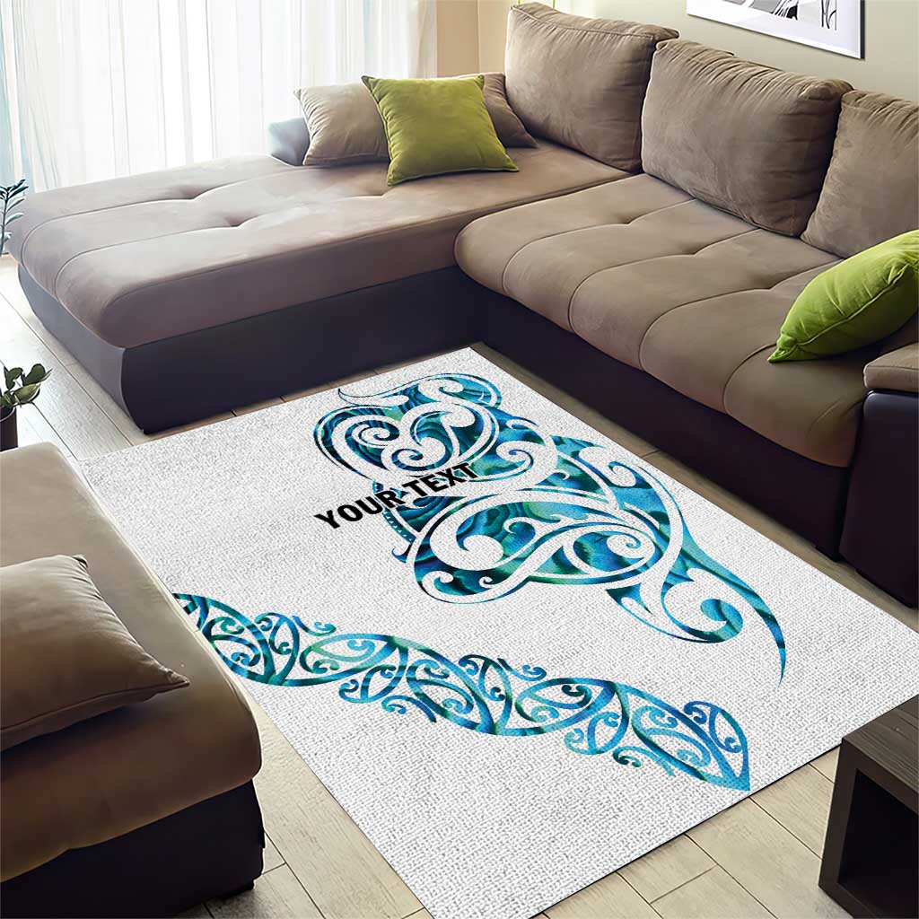 All White Maori Tribal Tattoo Personalised Area Rug Polynesian Style LT9 - Polynesian Pride