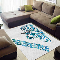 All White Maori Tribal Tattoo Personalised Area Rug Polynesian Style LT9 - Polynesian Pride