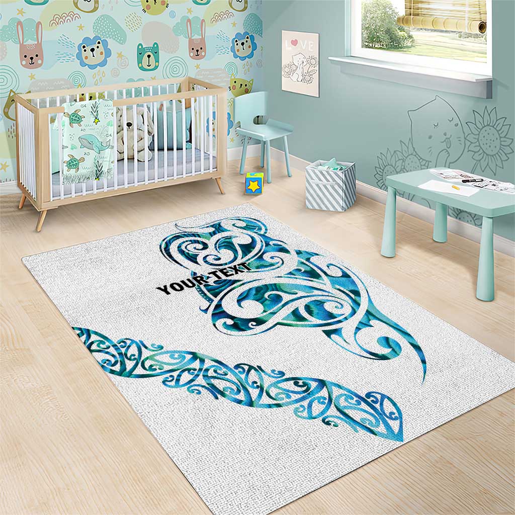 All White Maori Tribal Tattoo Personalised Area Rug Polynesian Style LT9 - Polynesian Pride