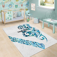 All White Maori Tribal Tattoo Personalised Area Rug Polynesian Style LT9 - Polynesian Pride