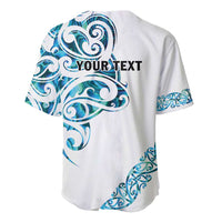 All White Maori Tribal Tattoo Personalised Baseball Jersey Polynesian Style LT9 - Polynesian Pride