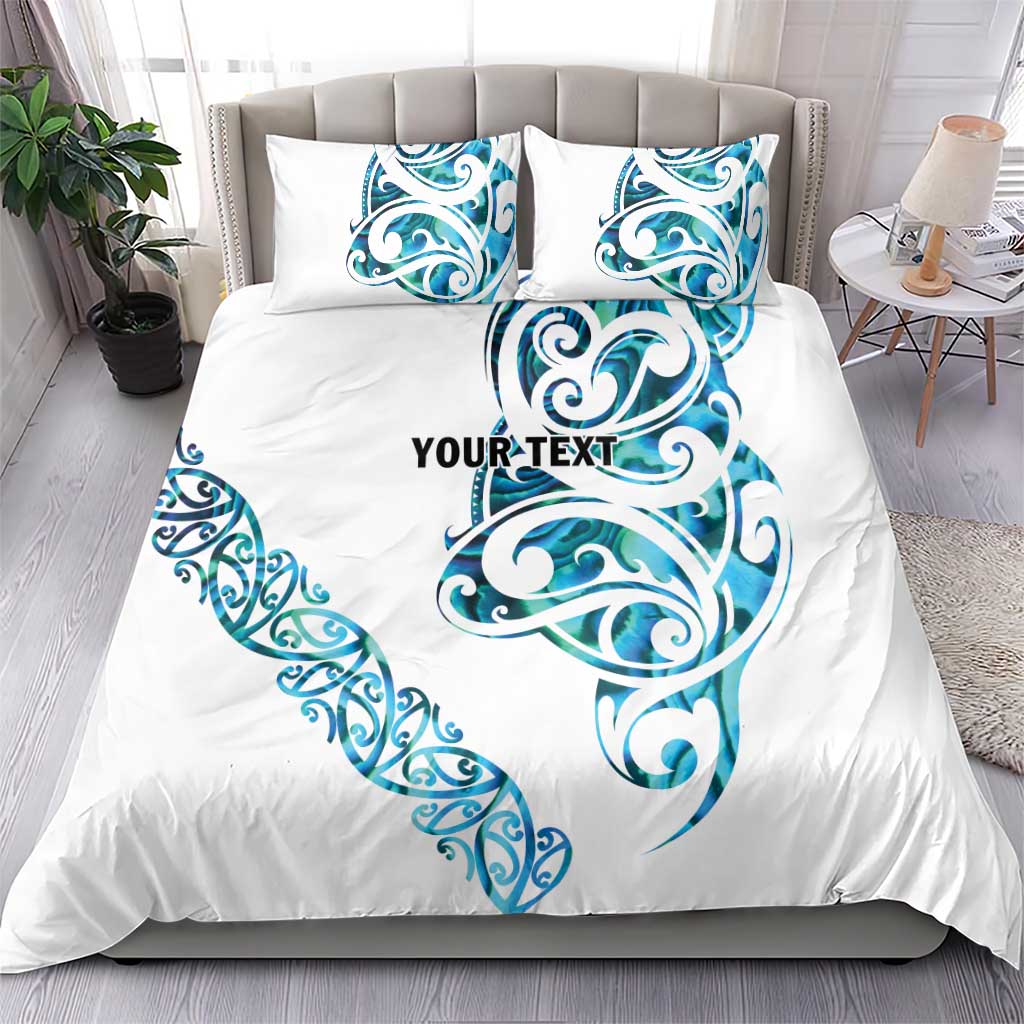 All White Maori Tribal Tattoo Personalised Bedding Set Polynesian Style