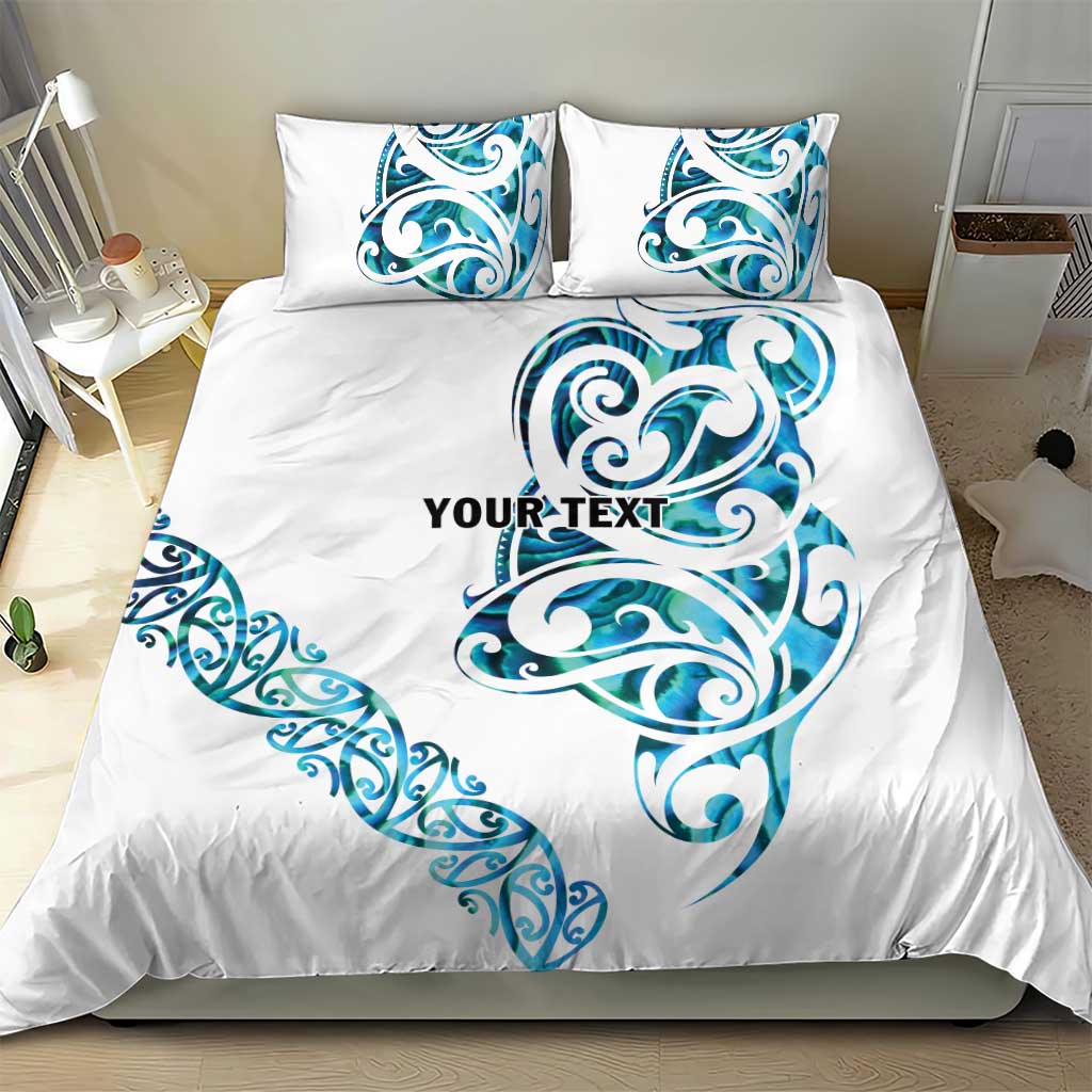 All White Maori Tribal Tattoo Personalised Bedding Set Polynesian Style