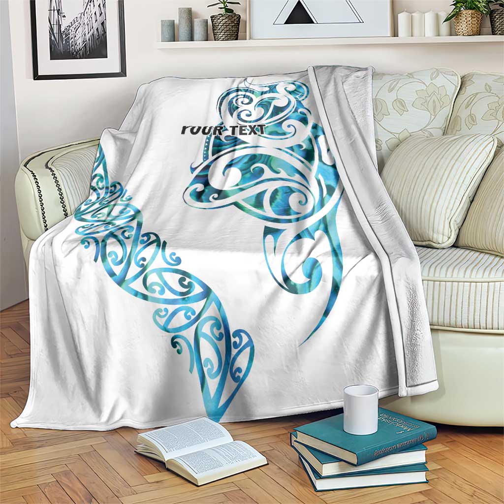 All White Maori Tribal Tattoo Personalised Blanket Polynesian Style LT9 White - Polynesian Pride