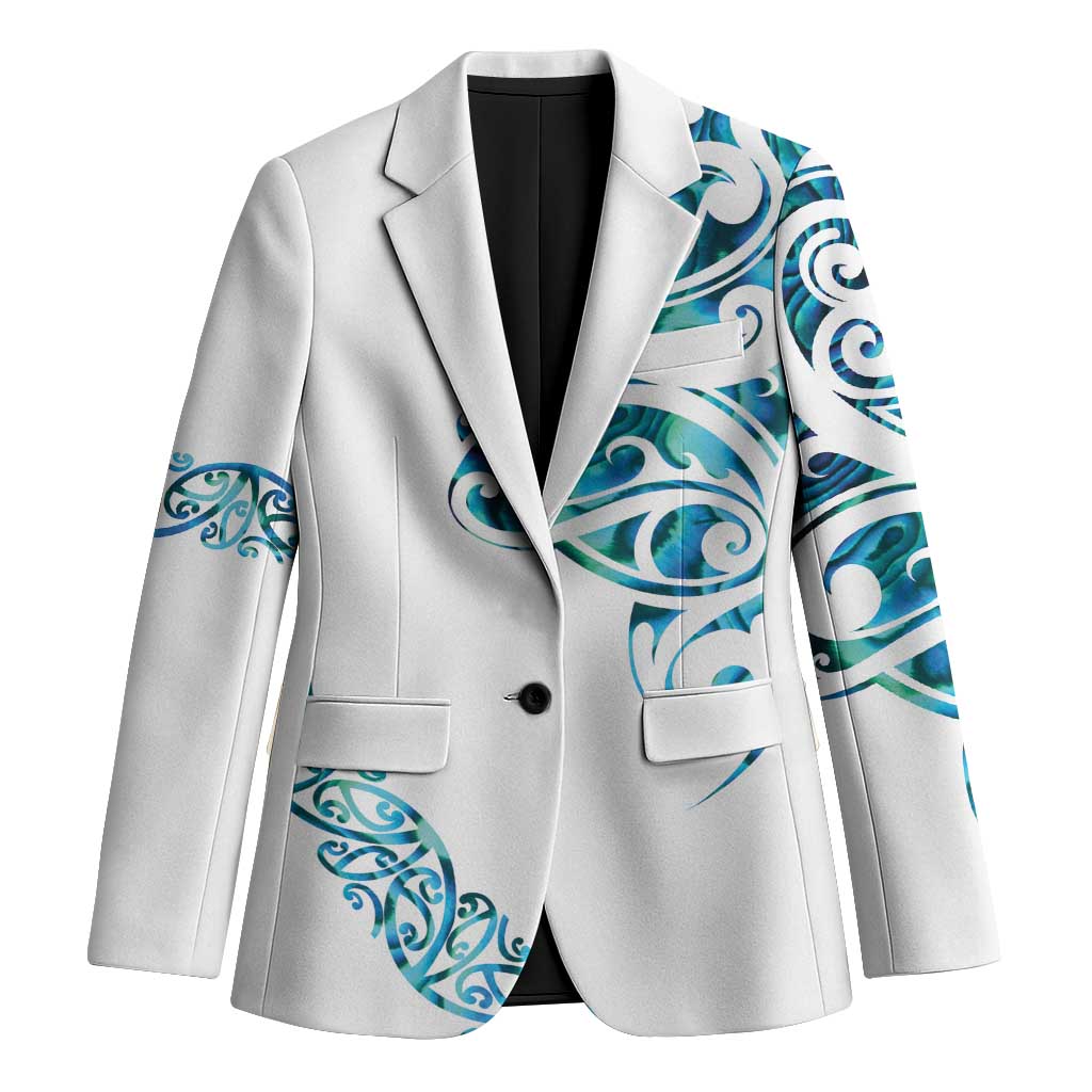 All White Maori Tribal Tattoo Personalised Blazer Polynesian Style LT9 Unisex White - Polynesian Pride