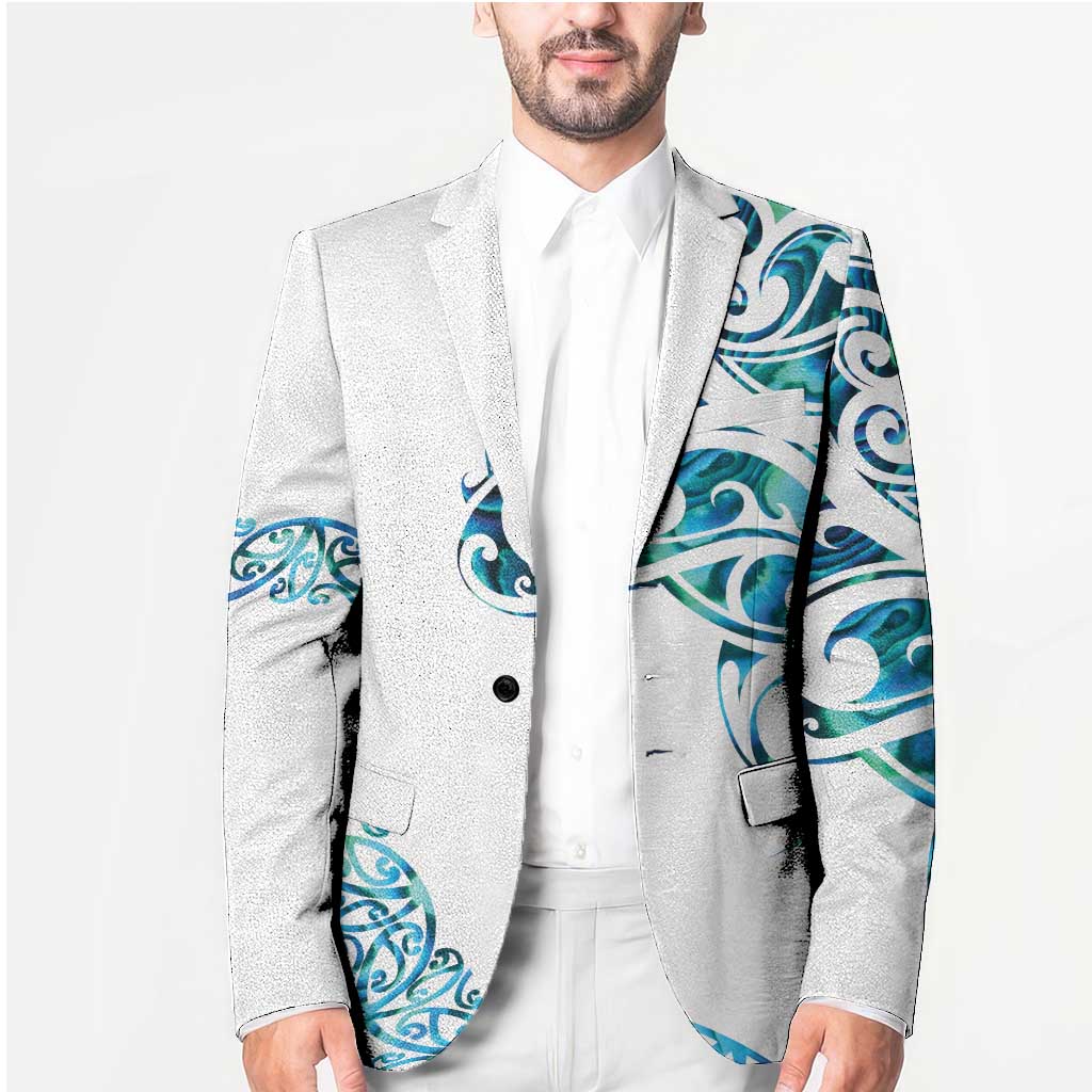 All White Maori Tribal Tattoo Personalised Blazer Polynesian Style LT9 - Polynesian Pride