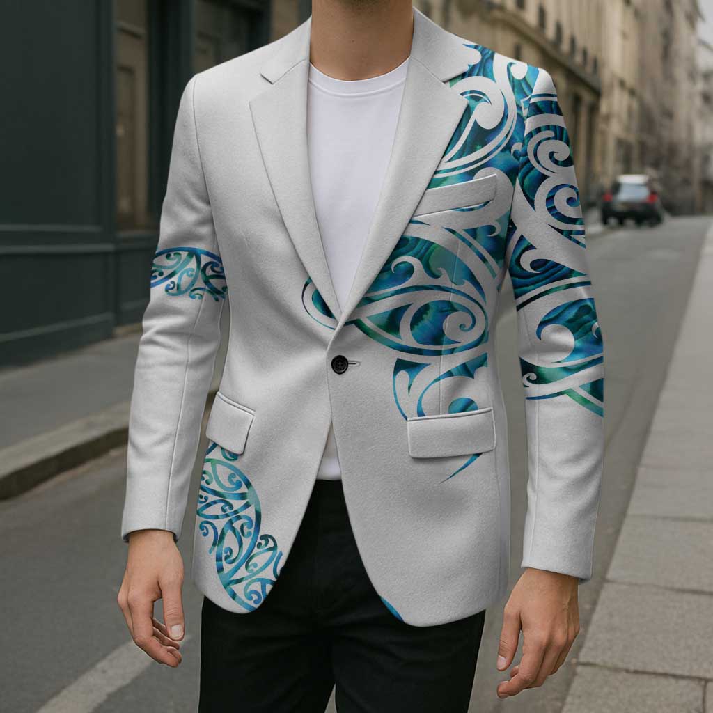 All White Maori Tribal Tattoo Personalised Blazer Polynesian Style LT9 - Polynesian Pride