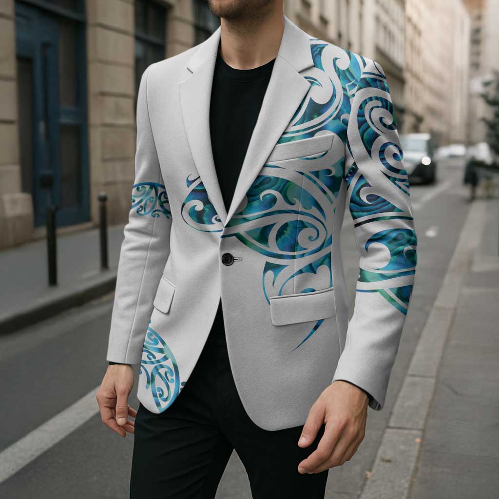 All White Maori Tribal Tattoo Personalised Blazer Polynesian Style LT9 - Polynesian Pride