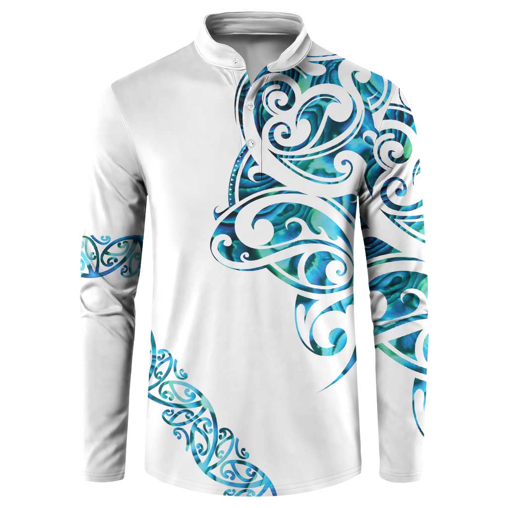 All White Maori Tribal Tattoo Personalised Button Sweatshirt Polynesian Style LT9 White - Polynesian Pride